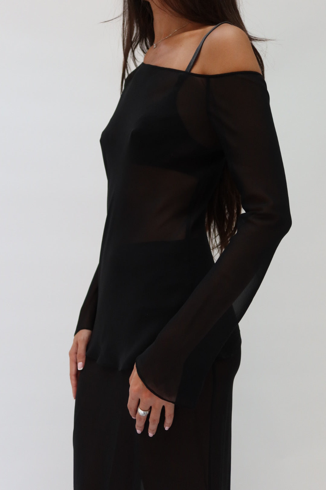 Chateau Chiffon Top in Black